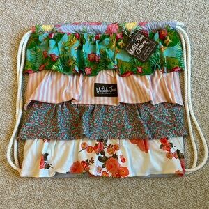 Matilda Jane Tiered Ruffle Draw String Tote Bag NWT